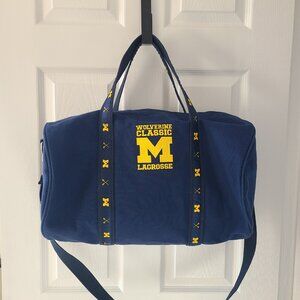 Warden Brooks Canvas Banker Duffle Bag Bue Made in USA Lacrosse